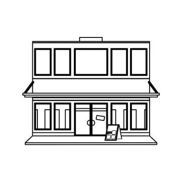 Store shop building Ilustración de archivo