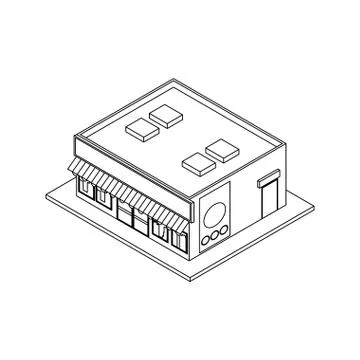 Store shop building Ilustración de archivo