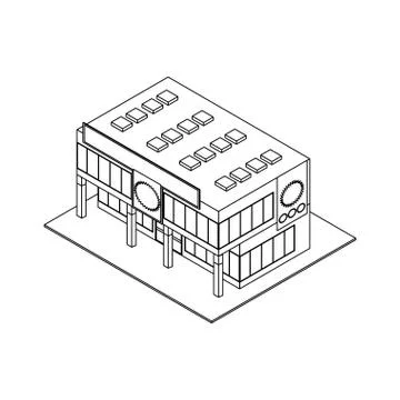 Store shop building Ilustración de archivo