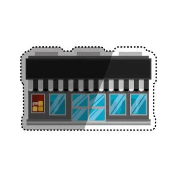 Store shop building Ilustración de archivo