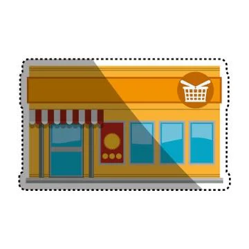 Store shop building Ilustración de archivo