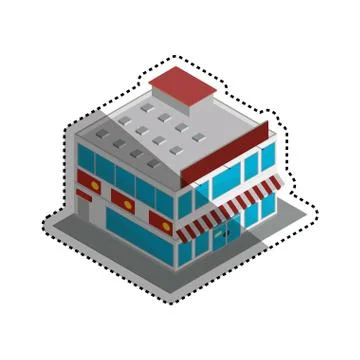 Store shop building Ilustración de archivo
