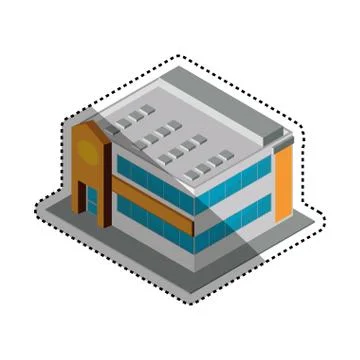 Store shop building Ilustración de archivo