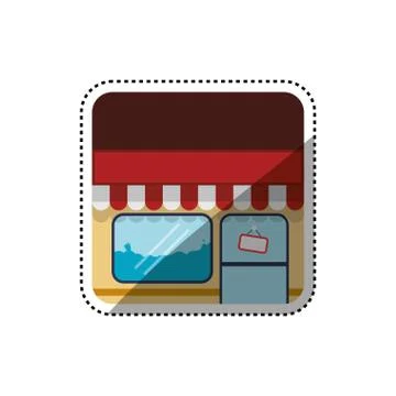 Store shop building Ilustración de archivo