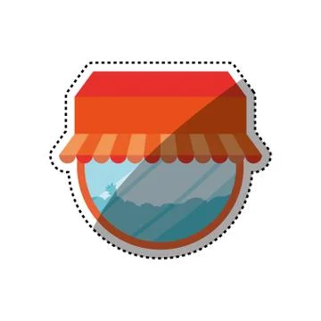 Store shop building Ilustración de archivo