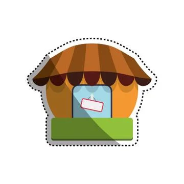 Store shop building Ilustración de archivo