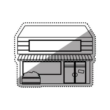 Store shop building Ilustración de archivo