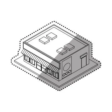 Store shop building Ilustración de archivo