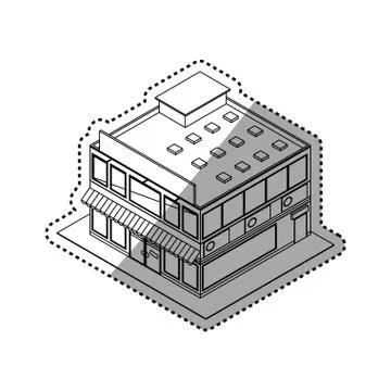 Store shop building Ilustración de archivo