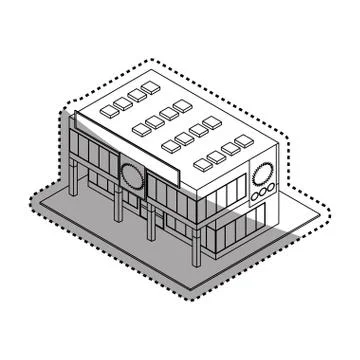Store shop building Ilustración de archivo