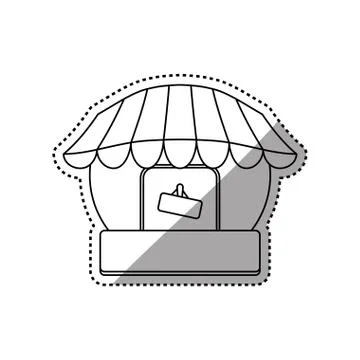 Store shop building Ilustración de archivo