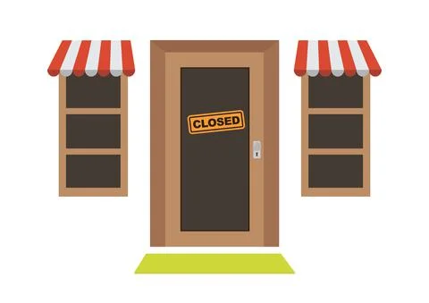 Store shop or cafe is closed or bankrupt. Stock Illustration