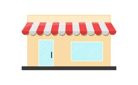 Store shopping mall flat icon Stock Illustration