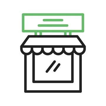 Store Sign icon vector image. Illustrazione stock