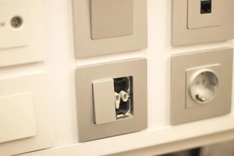 Store socket switch display Stock Photos