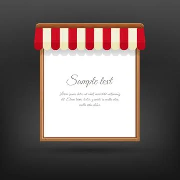 Store striped awning Stock Illustration