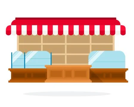 Store vector flat material design isolated object on white background. Stock Illustration