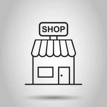 Store vector icon. Shop build illustration. Business concept simple flat pict Ilustración de archivo