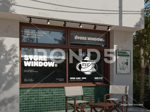 Store Window Mockup - Decal Display PSD Template