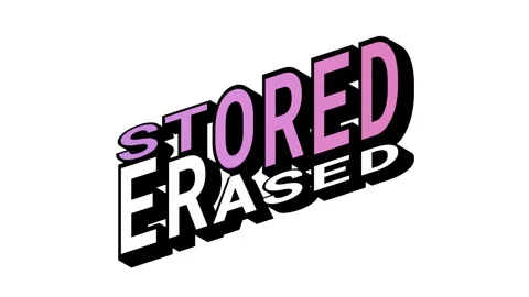 STORED vs ERASED, 3D Text Animation in Isometric View with Opposite Word Motion Stock Footage 314264061