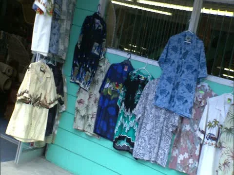 Storefront with Aloha Shirts 스톡 동영상 22245043