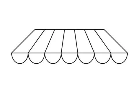 Storefront Awning Stripes Outline Vector Illustrazione stock