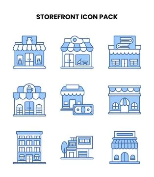 Storefront Blue UI Icons Pack Ilustración de archivo