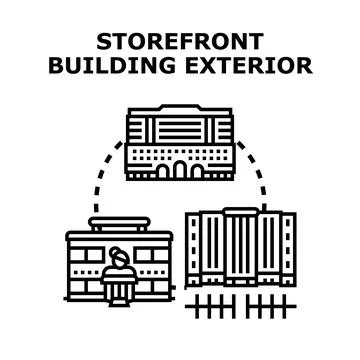 Storefront building exterior architecture vector illustration concept Stock Illustration