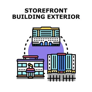 Storefront building exterior architecture vector illustration concept Stock Illustration