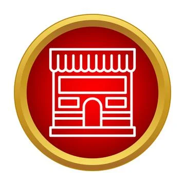 Storefront building icon representing retail business and commerce Ilustración de archivo