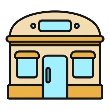 Storefront building icon representing retail business concept Ilustración de archivo
