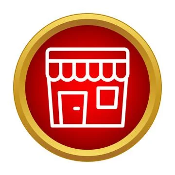 Storefront building icon representing shopping and retail business Ilustración de archivo