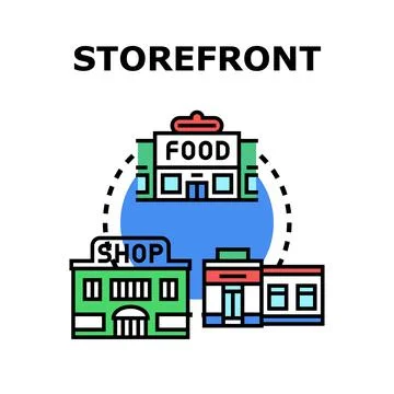 Storefront buildings vector concept for retail business Stock Illustration
