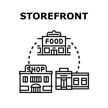 Storefront buildings vector concept for retail business Stock Illustration
