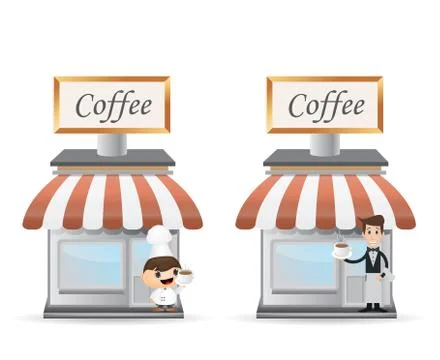 Storefront coffee Stock Illustration