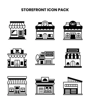 Storefront DuoTone Graphics Icons Pack Stock Illustration