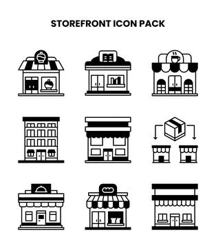 Storefront DuoTone Scalable Icons Pack Stock Illustration