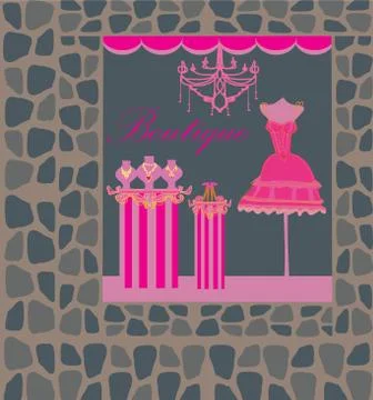 Storefront elegant boutique Stock Illustration