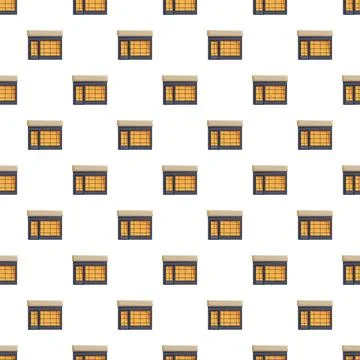 Storefront facades creating a repeating retail pattern Stock Illustration