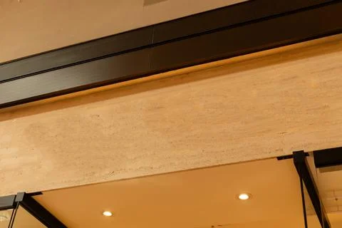 The storefront features a clean design with an empty area for logo placemen.. Stock Photos