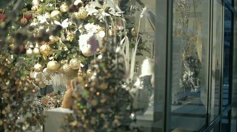 Storefront with festive decorations Stock Footage 56648275