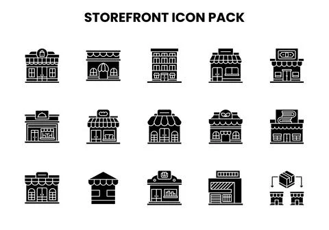 Storefront Glyph UI Icons Pack Ilustración de archivo