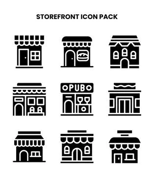 Storefront Glyph Vector Icons Pack Ilustración de archivo