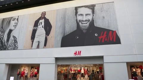 Storefront at the H &amp; M store in Malacca, Malaysia Stock-Footage 49442163