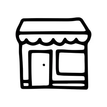 Storefront line vector doodle simple icon design Ilustración de archivo