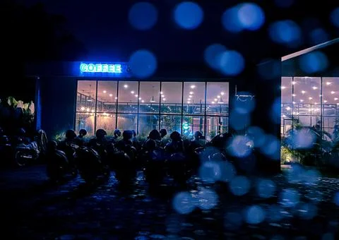 Storefront Rainy View Stock Photos