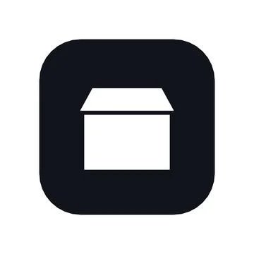 Storefront Shop Icon Black Rounded Square Button Business Finance Symbol Vector Stock Illustration