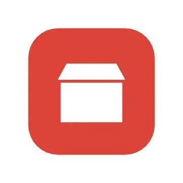Storefront Shop Icon Color Rounded Square Button Business Finance Symbol Vector Stock Illustration