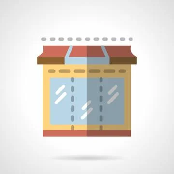 Storefronts flat color vector icon. Showcase Stock Illustration