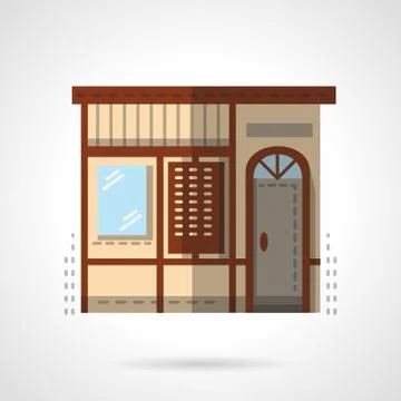 Storefronts flat color vector icon. Post office Stock Illustration